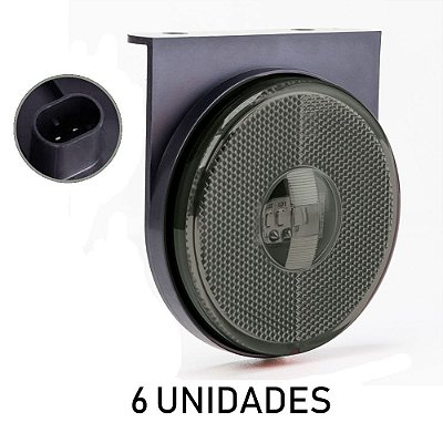 6 Lanterna Lateral Carreta Randon Bivolt Fumê 3 Leds