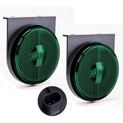 2 Lanterna Lateral Carreta Randon Bivolt Verde 3 Leds