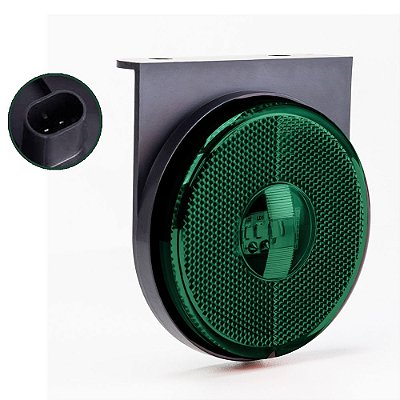Lanterna Lateral Carreta Randon Bivolt Verde 3 Leds