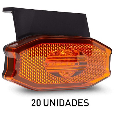 20 Lanterna Lateral Carreta Explusive Bivolt Âmbar 3 Leds