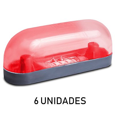 Kit Lanterna Delimitadora Carreta Caminhão Led Vermelha 6 un