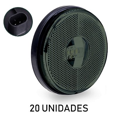 Lanterna Lateral Carreta Randon Bivolt Fumê 3 Leds 20 un