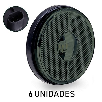 6 Lanterna Lateral Carreta Randon Bivolt Fumê 3 Leds