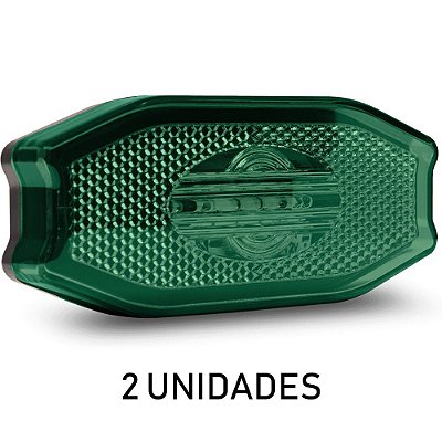 2 Lanterna Lateral Carreta Bau Bivolt Verde 3 Leds