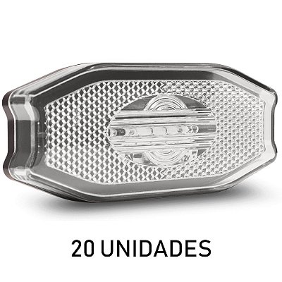 20 Lanterna Lateral Carreta Explusive Bivolt Cristal 3 Leds