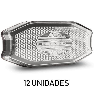 12 Lanterna Lateral Carreta Bau Exclusive Cristal 3 Leds