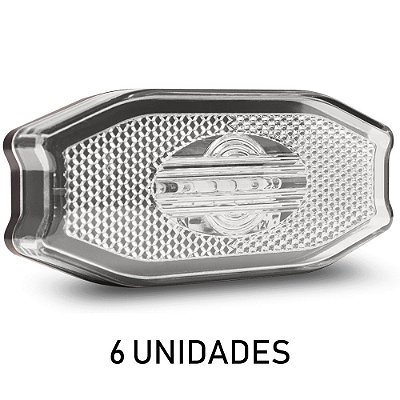 6 Lanterna Lateral Carreta Bau Bivolt Cristal 3 Leds