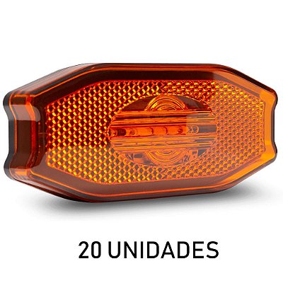 Lanterna Lateral Carreta Exclusive Bivolt Âmbar 3 Leds 20 un