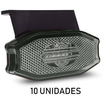 Lanterna Lateral Carreta Bau Bivolt Fumê 3 Leds 10 un