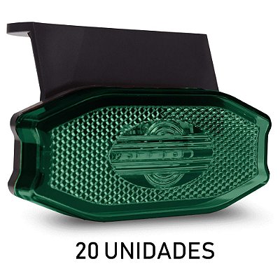 20 Lanterna Lateral Carreta Explusive Bivolt Verde 3 Leds