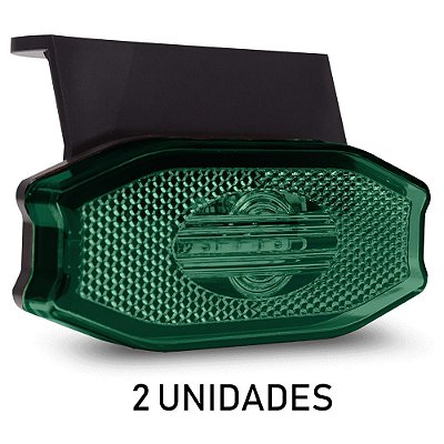 2 Lanterna Lateral Carreta Bau Bivolt Verde 3 Leds