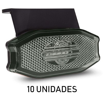 Lanterna Lateral Carreta Bau Bivolt Fumê 3 Leds 10 un