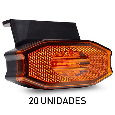 Lanterna Lateral Carreta Exclusive Bivolt Âmbar 3 Leds 20 un