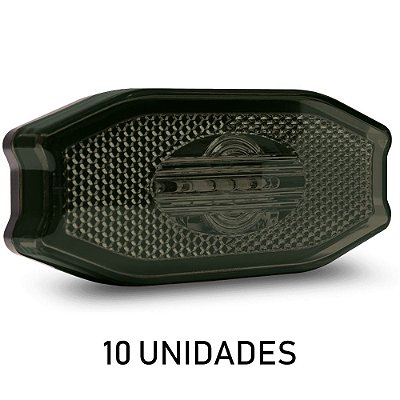 Lanterna Lateral Carreta Bau Bivolt Fumê 3 Leds 10 un