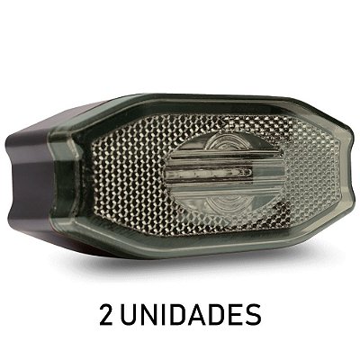 2 Lanterna Lateral Carreta Bau Bivolt Fumê 3 Leds