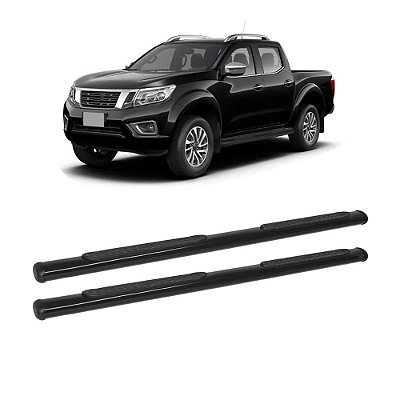 Estribo NP300 2016 em diante Cabine Dupla Preto Oblongo