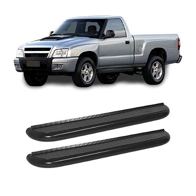 Estribo S10 1996 a 2012 Cabine Simples Preto Plataforma