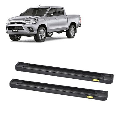 Estribo Hilux 2016 2017 2018 Preto Cabine Dupla Alumínio