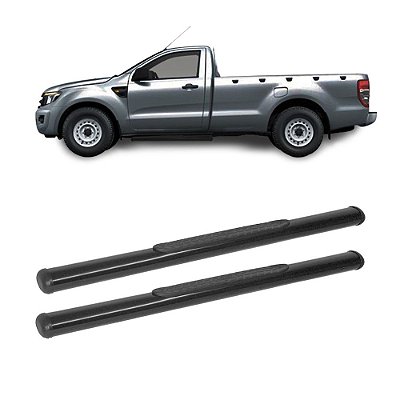 Estribo Ranger 2013 em diante Cabine Simples Preto Oblongo
