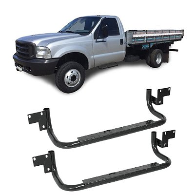 Estribo F4000 1999 a 2012 Cabine Simples Preto Utilitário