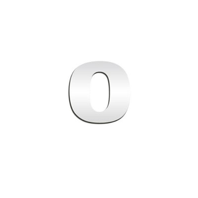 Número 0 (zero) Potência Para Scania NTG Inox Espelhado