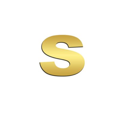 Letra S Potência Para SC NTG Inox Dourado