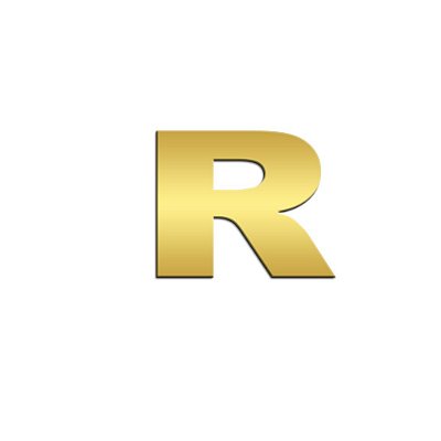 Letra R Potência Para SC NTG Inox Dourado