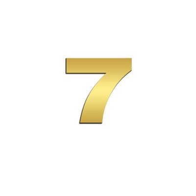 Número 7 (sete) Potência Para Scania NTG Inox Dourado