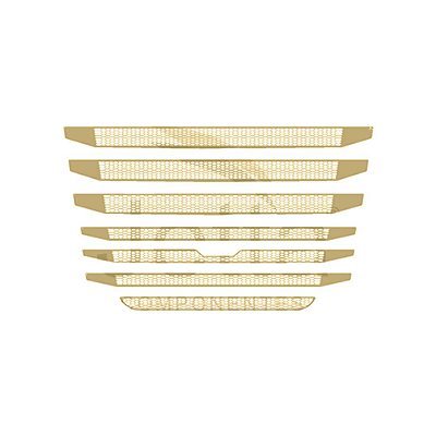 Jogo Aplique Mascara Grade Para Scania G S5 Dourado