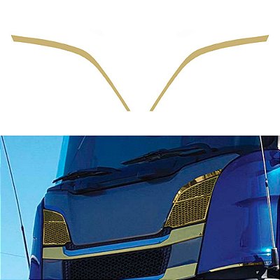 Aplique Moldura Entrada Ar Para Scania P / G Dourado Par
