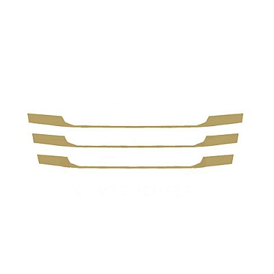 Aplique Máscara Externa Grade Larga p Scania P/G Dourada