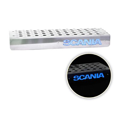 Estribo Bateria Para Scania NTG Espelhado Com Led Azul
