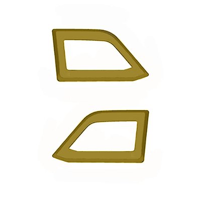 Par Moldura Farol Teto Alto Para Scania NTG Highline Dourado