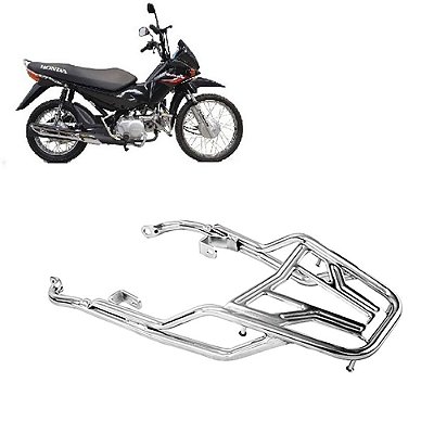 Bagageiro Pop 100 Cromado 2011 2012 2013 2014 2015 Longo