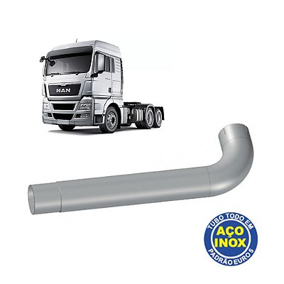 Tubo Entrada Catalisador 4.1/2” p MAN TGX 2016 Euro 5 - Inox