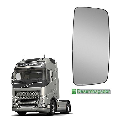 Vidro c Base Retrovisor p Volvo FM 2014 2015 2016 c Desemb