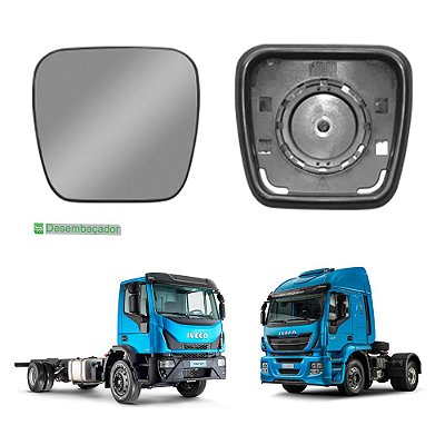 Base c Vidro Retrovisor Auxiliar Iveco Hi-Way c Desembaçador