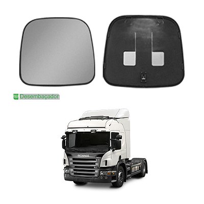 Vidro c Base Retrovisor Auxiliar p SC S5 P250 c Desembaçador