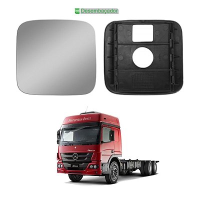Base c Vidro Retrovisor Auxiliar p MB Atego c Desembaçador