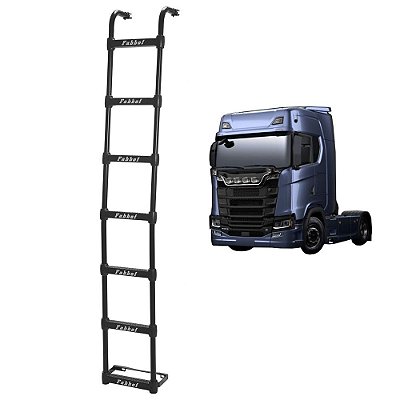 Estribo Traseiro p Scania S 2019 NTG 7 Degraus Preto 2218mm