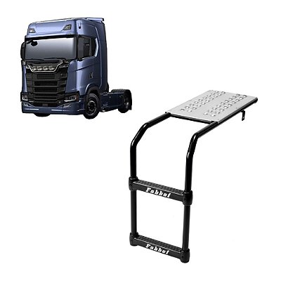 Estribo Plataforma para Scania NTG P/G/R/S 2020 2021 Preto