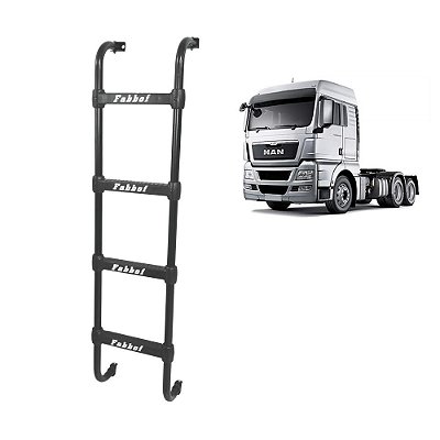 Estribo Traseiro para MAN TGX 2016 2017 - 4 Degraus - Preto