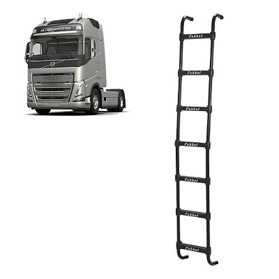 Estribo Traseiro p Volvo FH 2015 2016 2017 XL 7 Degrau Preto
