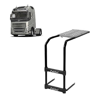 Estribo Plataforma para Volvo FH 2021 - 2 Degraus - Preto