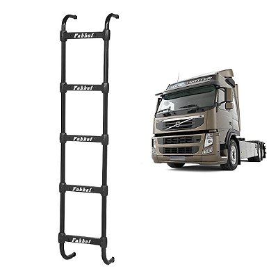 Escada Preta Traseira para Volvo FM Cabine Alta 5 Degraus