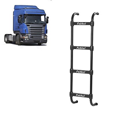 Estribo p Cabine Scania T/R 114/124 Preto 4 Degraus 1460mm