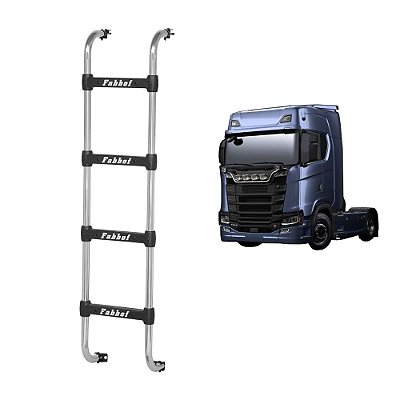 Estribo Traseiro p Scania RH Highline NTG 4 Degraus Cromado