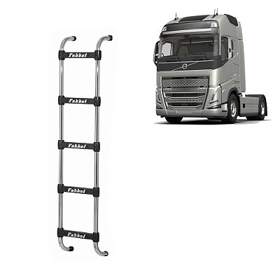 Estribo Traseiro para Volvo FH NH 5 Degraus 1650mm Cromado