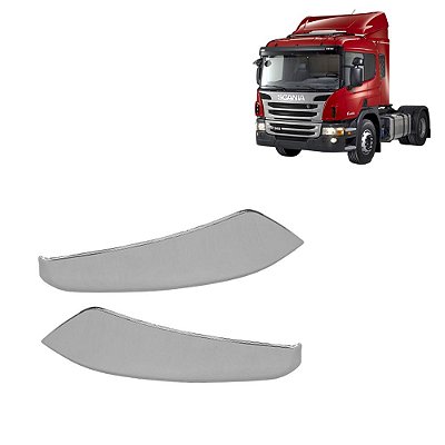 Par Acabamento Defletor Frontal p Scania R 2014/2018 Cromado