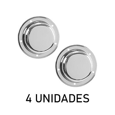 4 Sobre Tampa Cubo de Roda Metal para Randon Cromada 5 Furos